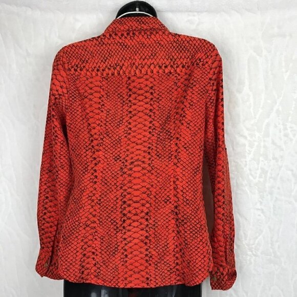 Michael Michael Kors  Orange Snake Print Blouse Size XS - Picture 5 of 7